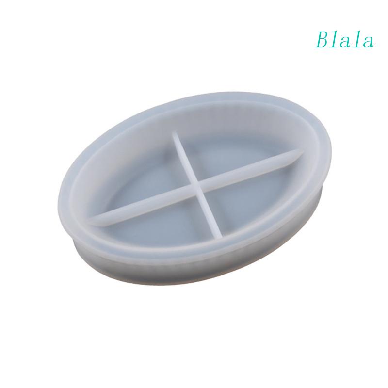 Khuôn Silicone Làm Khay Đựng Cà Phê / Trái Cây Hình Oval Họa Tiết Kẻ Sọc
