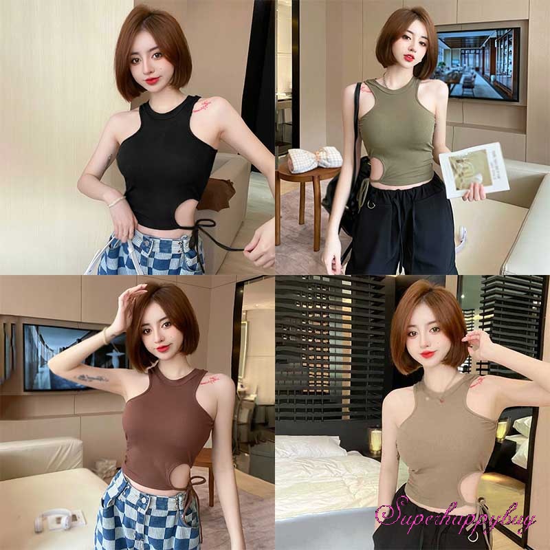 Áo Ống Màu Trơn Thiết Kế Khoét Ngực Độ Co Giãn Cao Thời Trang Quyến Rũ Cho Nữ