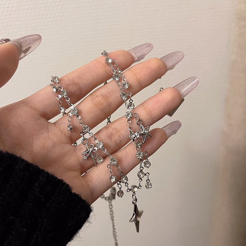 Vòng cổ Mặt Chữ Thập Đính Đá Zircon Thời Trang Hàn Quốc Cho Nữ