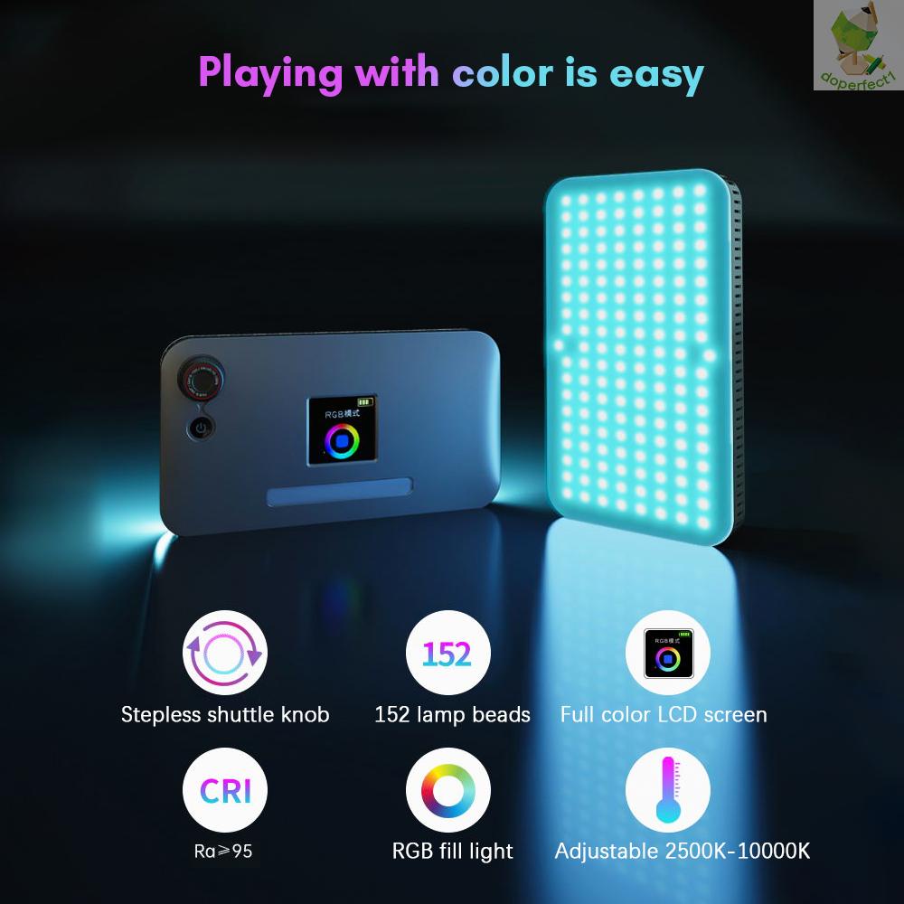 1.44in LCD LED Light RGB Mini Photography Lamp Dimmable LED Light Portable Vlog Light Rechargeable Soft Light Panel with   Came-6.5