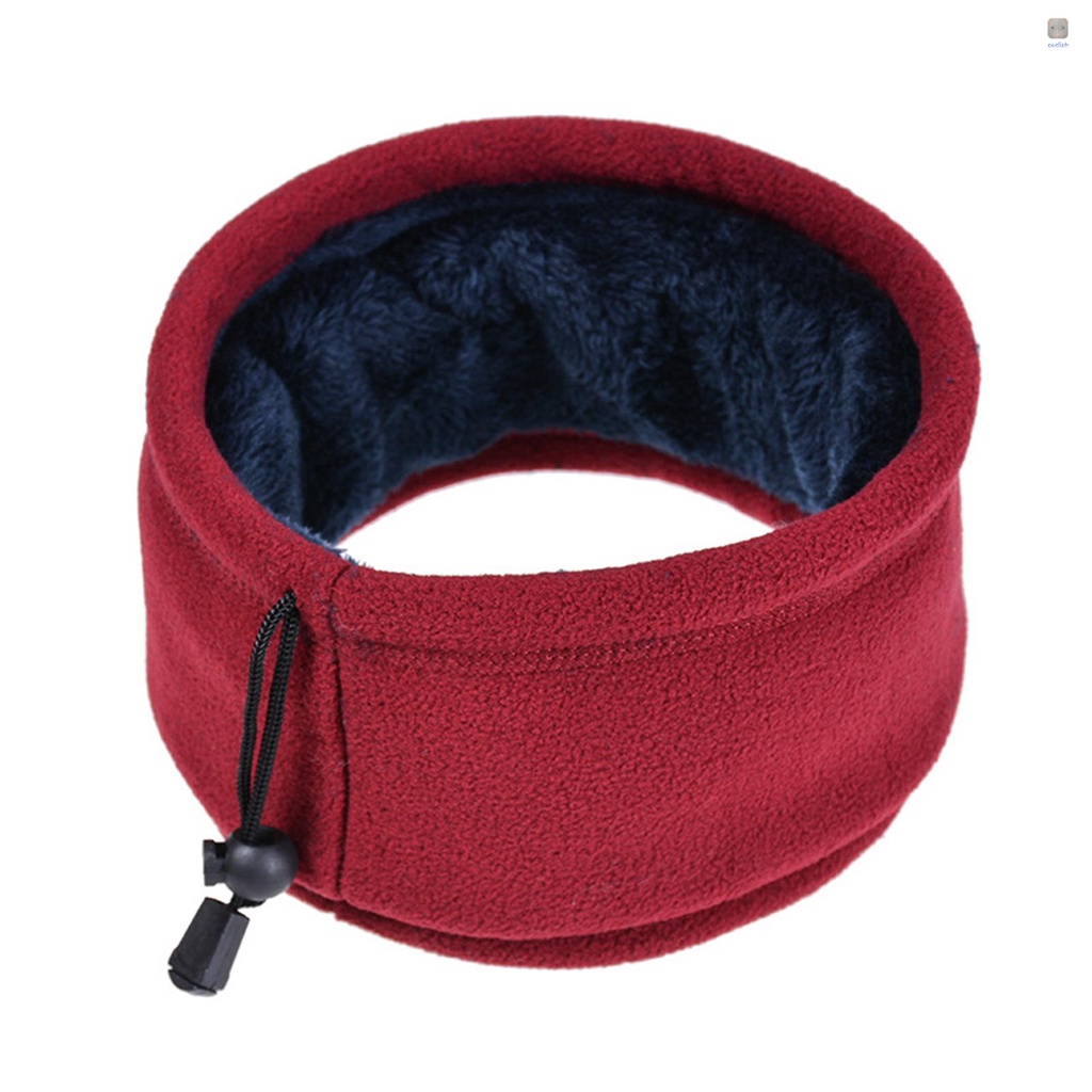 Khăn Choàng Cổ Hai Lớp Giữ Ấm Mùa Đông Có Dây Rút Cho Hoạt Động Thể Thao Ngoài Trời