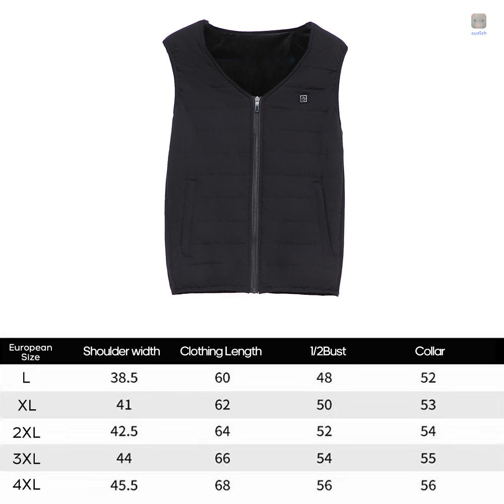 Áo Vest Sưởi Ấm Thông Minh Bằng Lụa Màu Đen Có Cổng Sạc USB XXXL