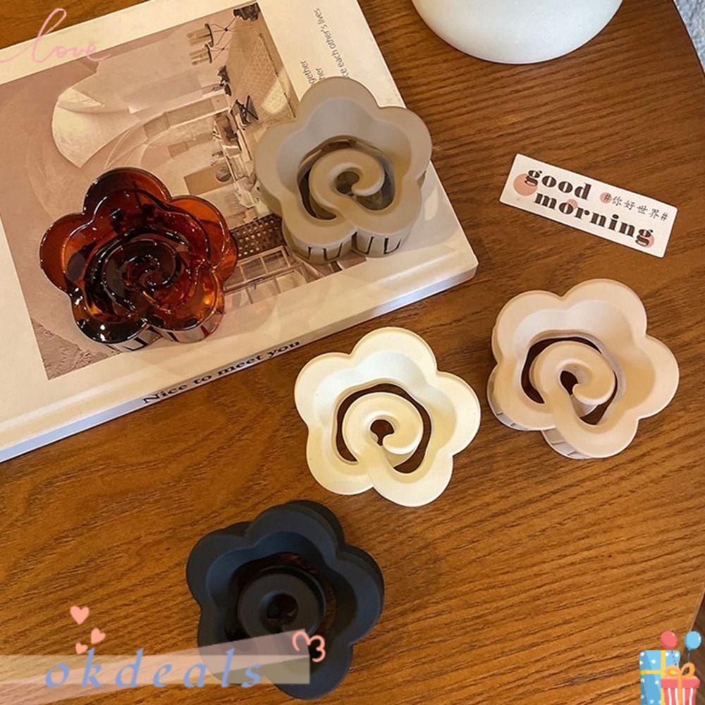 Bộ 4 Kẹp Tóc Đuôi Ngựa Hình Hoa / Đám Mây / Cá Mập Độc Đáo Xinh Xắn