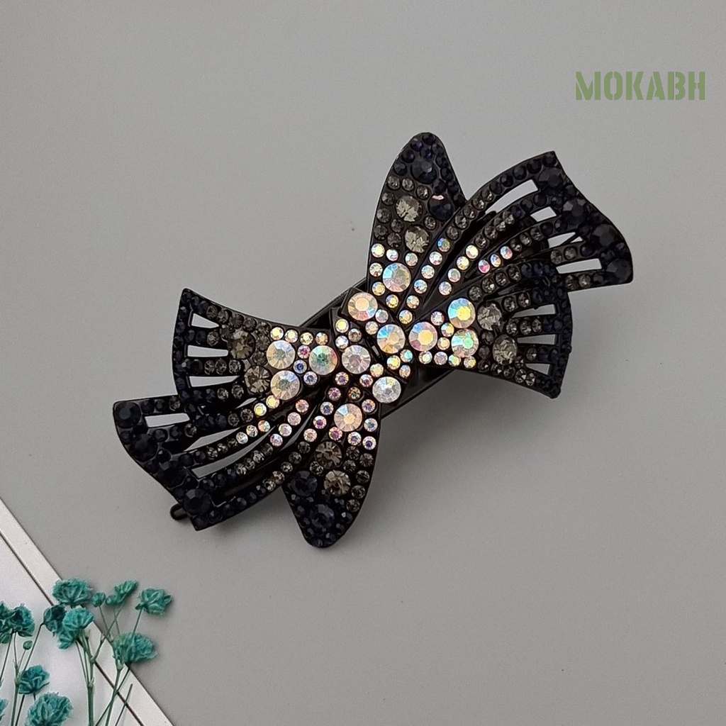 Kẹp Tóc Hình Nơ Đính Đá Lấp Lánh Thời Trang