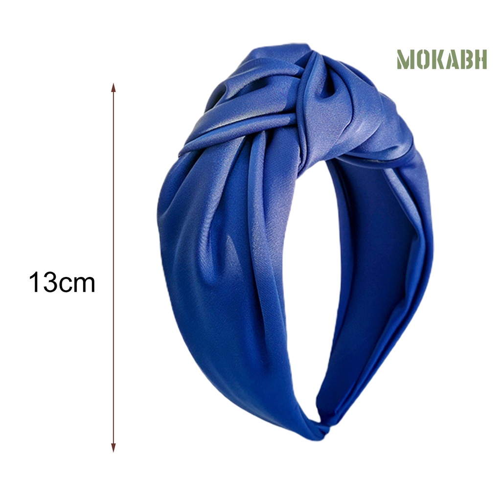 Băng Đô Cài Tóc Màu Trơn Thắt Nút Bản Rộng Thời Trang Cho Nữ