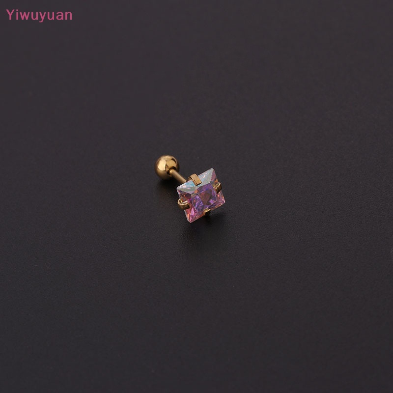 1 Khuyên Tai Xoắn Ốc Đính Đá Zircon Nhiều Màu Mới