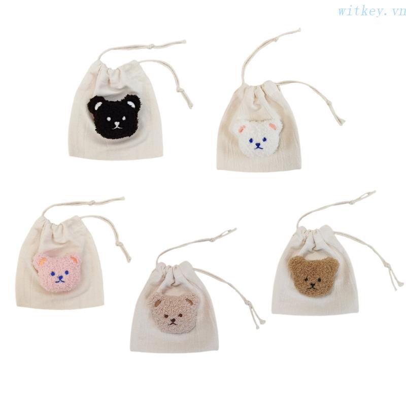 Túi Đựng Núm Vú Giả Họa Tiết Gấu Có Dây Đeo Cho Bé