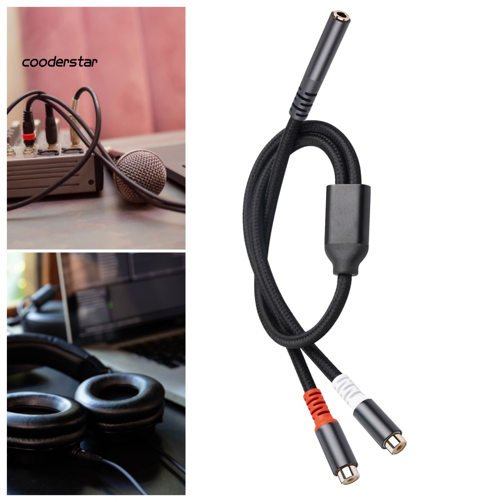 Cáp Chuyển Đổi Âm Thanh 3.5mm Female Sang 2 RCA 2 Trong 1