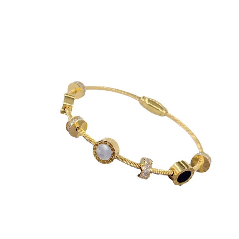 Vòng Đeo Tay Số La Mã Bằng Thép Không Gỉ Đơn Giản Thời Trang Cho Nữ