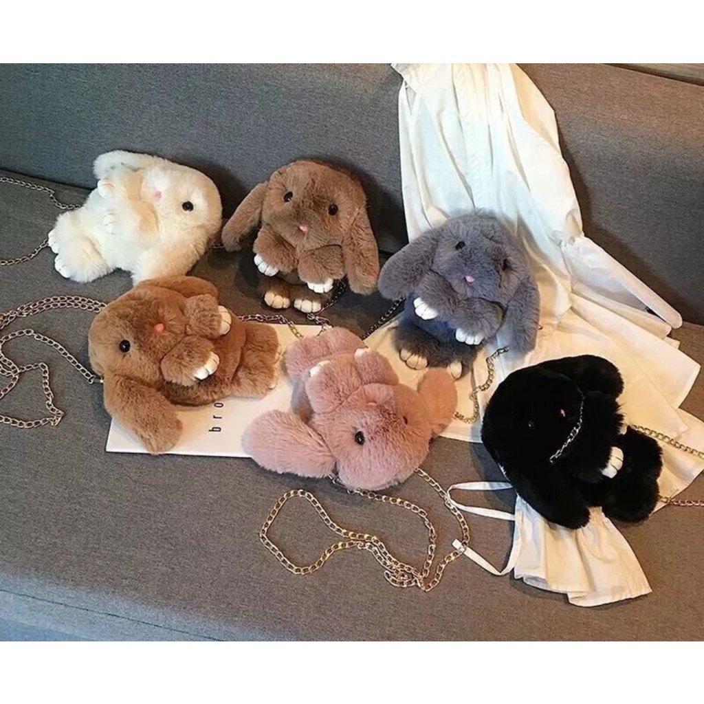 PVN59529 Túi Đeo Chéo Vai Hình Thỏ Bông Dễ Thương Phong Cách Hàn Quốc 2022 Dành Cho Bạn Nữ
