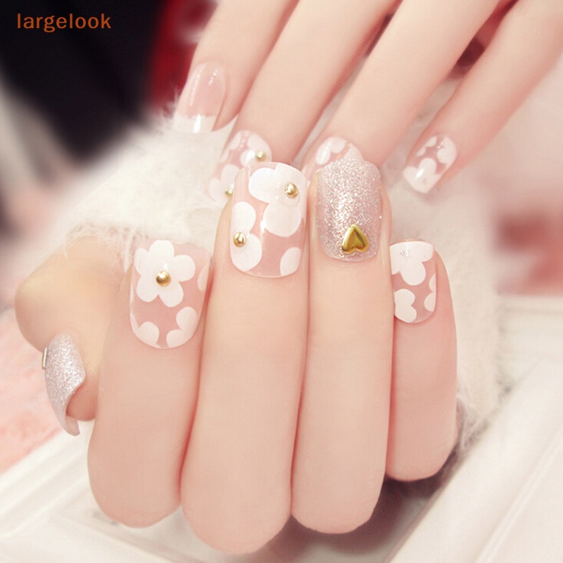 Bộ 24 Móng Tay Giả Acrylic Toàn Diện Phong Cách Pháp