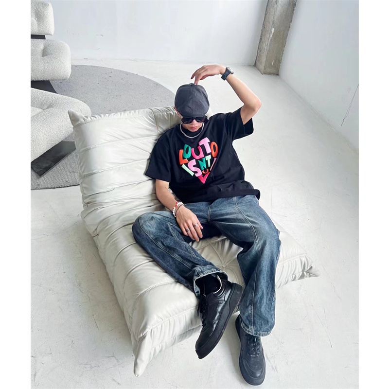 L &amp; V - Áo Thun Brenda Heavy Industry Tay Ngắn In Dòng Chữ High Street Mùa Xuân Hè Nhiều Màu Sắc Thời Trang Cho Cả Nam Và Nữ