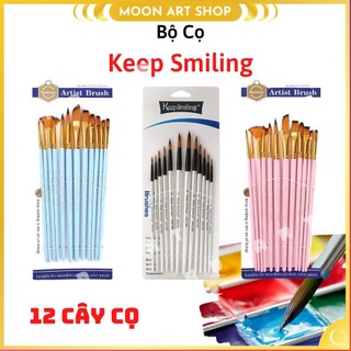 Bộ cọ Keep Smiling 12 cây thân trắng
