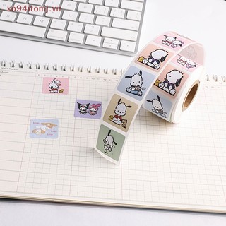 Xo94itomj Một cuộn 500 miếng băng hoạt hình ers Sanrio ers Kuromipacha chó hoạt hình ers niêm phong dễ thương ers quà tặng cl