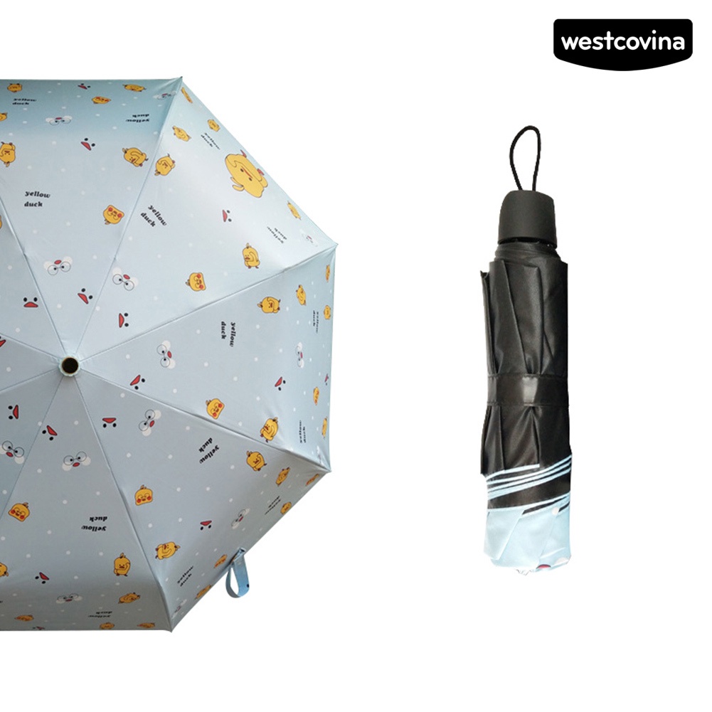 [COD]☁Dù Che Mưa Chống Tia UV / Gió / Thấm Nước In Họa Tiết Vịt Hoạt Hình