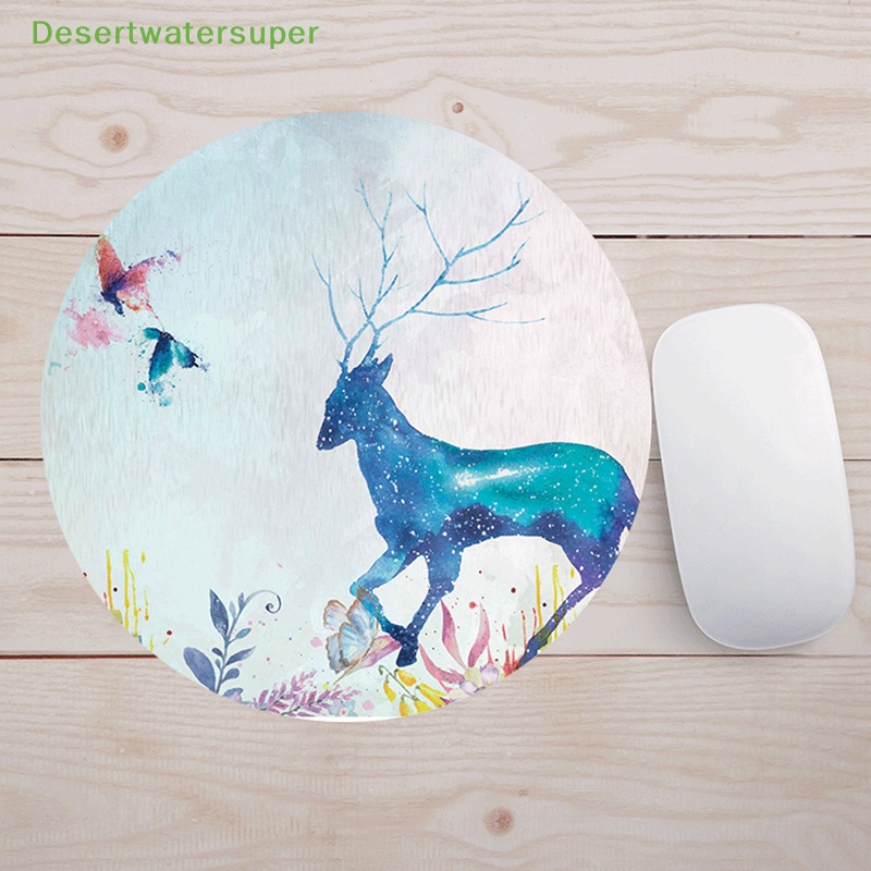 Dsvn Thảm Lót Chuột Tròn 20CM Chống Trượt In Hình Hoa Cảnh Thành Phố / Thỏ Hoạt Hình