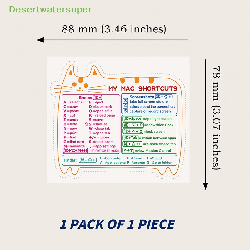 1 Miếng Dán Bàn Phím Tắt Cho MacOS Laptop