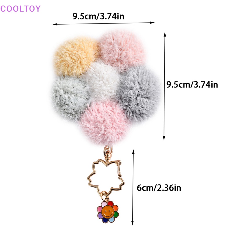 Móc Khóa Hình Hoa Hướng Dương Phối Lông Xù Dễ Thương Dành Cho Nữ