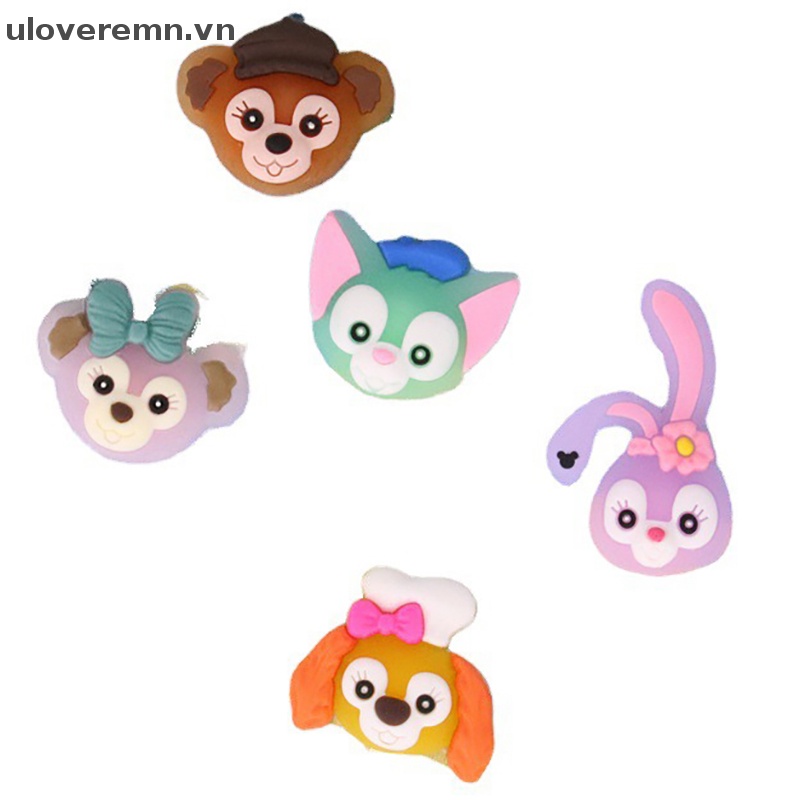 Bộ 5 Miếng Dán PVC Mềm Họa Tiết Hoạt Hình Màu Dạ Quang Trang Trí Điện Thoại DIY