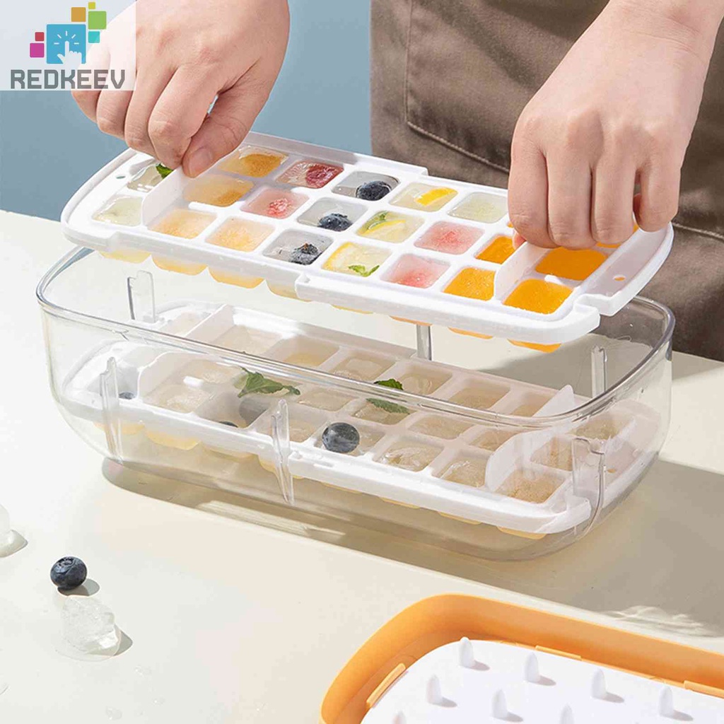 Khay Silicone Làm Đá Viên 24 / 48 Ô Chống Rò Rỉ