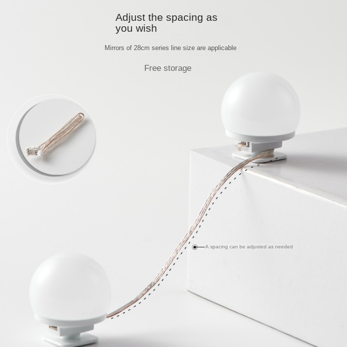 Gương Trang Điểm Ba Tông Màu Sạc USB Tiện Dụng