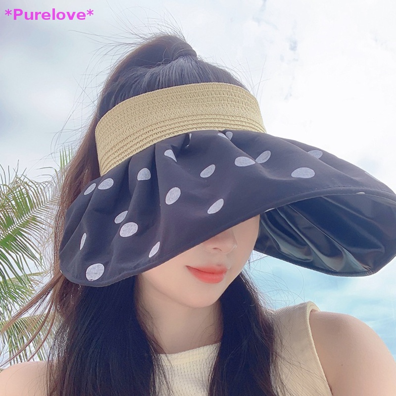 Nón Tai Bèo Rộng Vành Họa Tiết Chấm Bi Xinh Xắn Dành Cho Nữ Mới