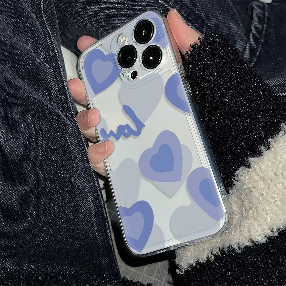 ✅Ốp Điện Thoại Mềm Chống Sốc Màu Xanh Dương 13 6In78 14pro 11 Max Plus Iphone 12 RXWH