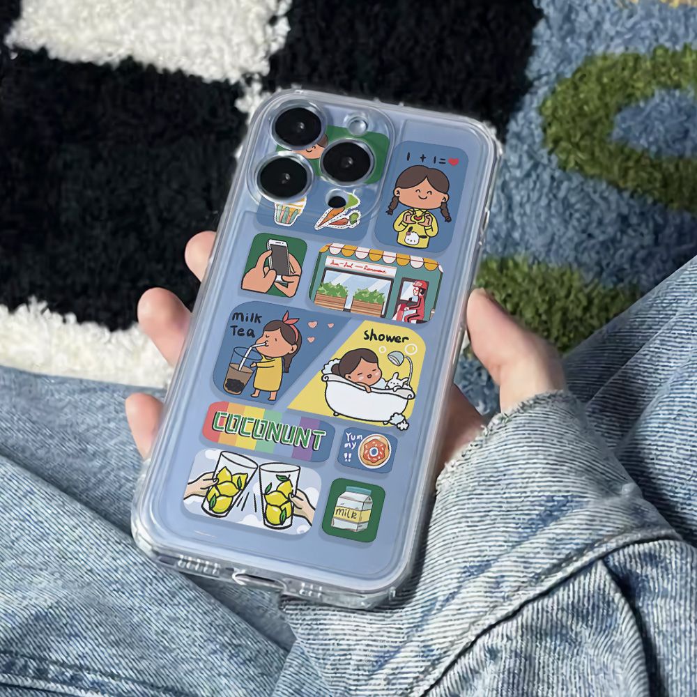 ✅Ốp Điện Thoại Dẻo Họa Tiết Cô Gái Đơn Giản Thời Trang Chống Sốc Cho iPhone1213 14pro SO0U 11 786In