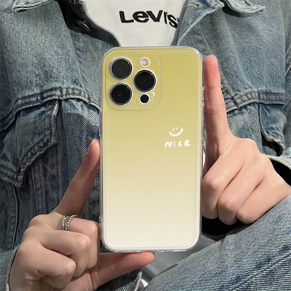 ✅Ốp Điện Thoại Mềm Chống Sốc Họa Tiết Mặt Cười Màu Gradient Cho Iphone 78Max 1211 13 6In14Pro plus