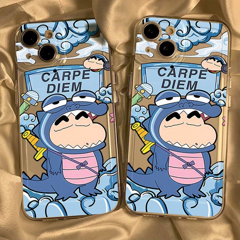 ✅Ốp Điện Thoại Trong Suốt In Hình Cá Sấu Shin-Chan Cho Iphone 1114 xsmax 8 13Pro7 12 XNKN