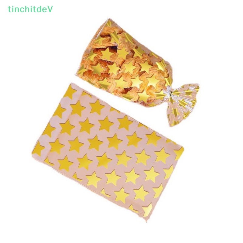 [TinchitdeV] 100 Túi Đựng Bánh Kẹo 8X10 + 3cm Hình Ngôi Sao Trong Suốt Tự Dính DIY Cho Tiệc Giáng Sinh Sinh Nhật [Mới]