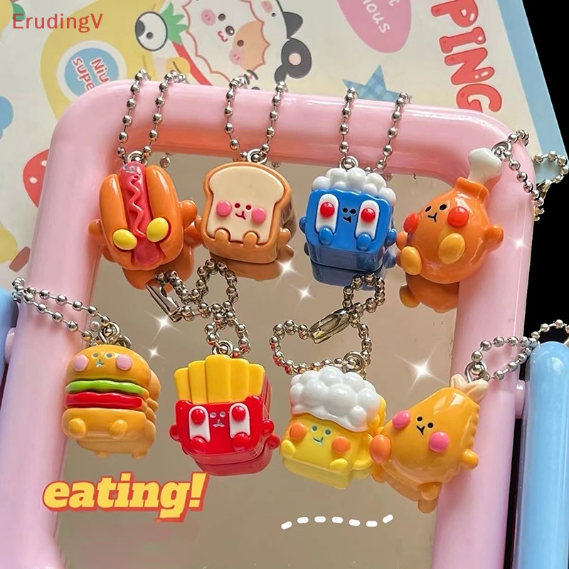 [ErudingV] Mặt Dây Chuyền Resin Hình Bánh Burger Tỏi Cá Tính Trang Trí Móc Khóa / Túi Xách / Xe Hơi Cho Cặp Đôi [Mới