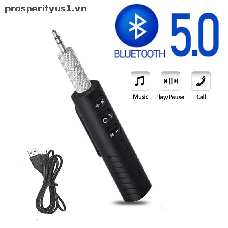 Bộ Chuyển Đổi Nhận Tín Hiệu Bluetooth 5.0 Không Dây Jack Cắm 3.5mm Aux [prosperityus1] Cho Xe Hơi