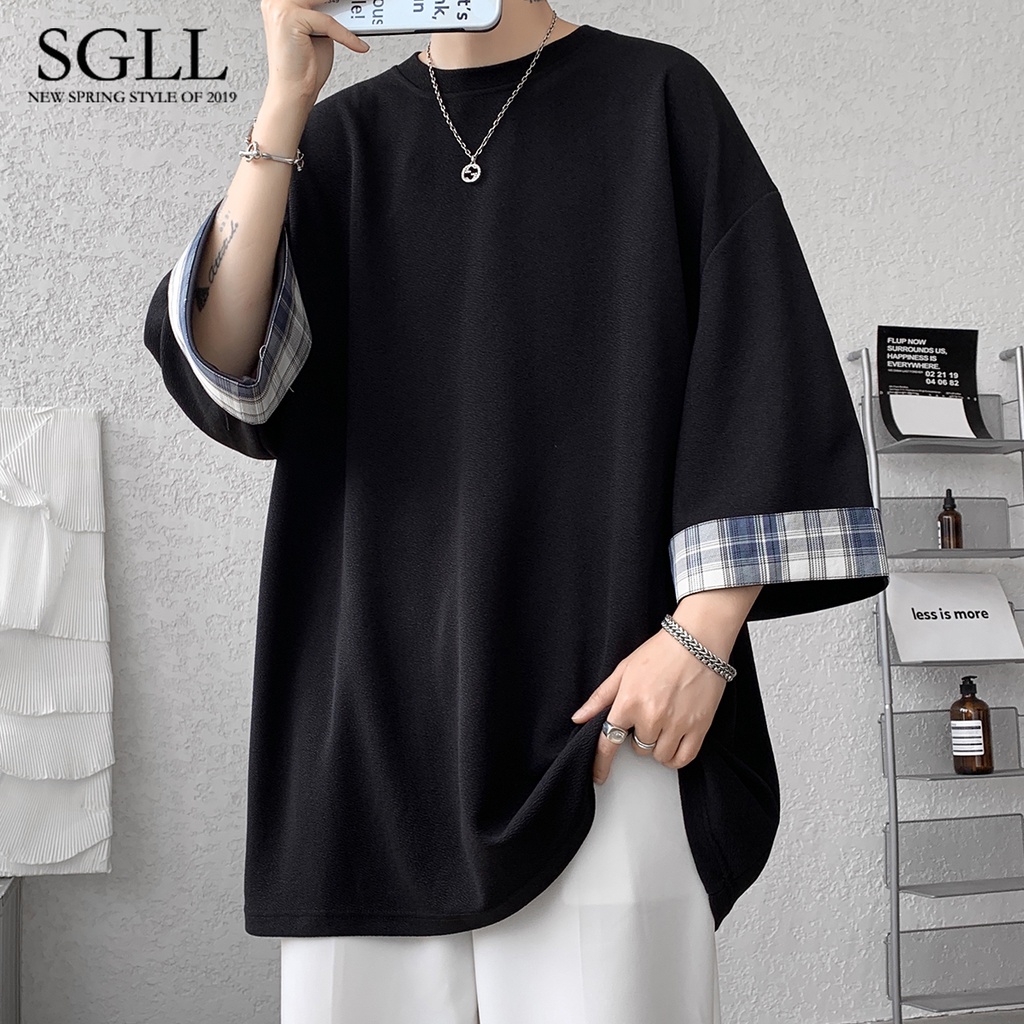 Áo Thun Tay Ngắn Dáng Rộng Bằng Lụa Lạnh Thời Trang Mùa Hè Cho Nam