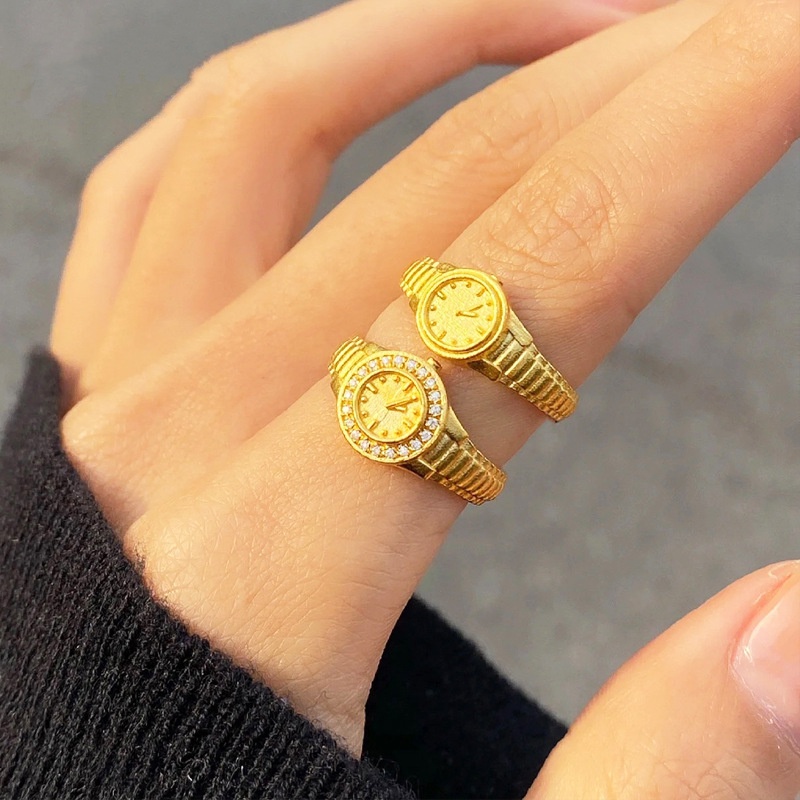 Nhẫn Đồng Hồ Mạ Vàng 18K 520 Cho Nam Nữ