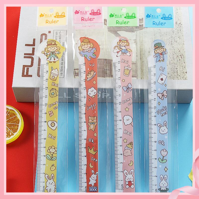 Thước Kẻ Hình Hoạt Hình Bằng Acrylic Trong Suốt Dễ Thương Có Thước Đo