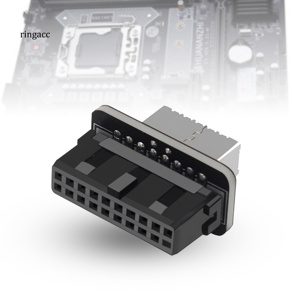 Đầu Chuyển Đổi USB 3.0 19P Sang Type-C 90 Độ Chống Nhiễu Cho Máy Tính Thẻ