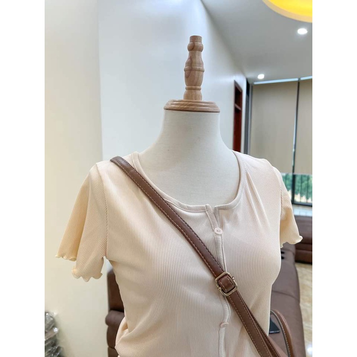 Áo thun nữ cộc tay cổ tròn dáng vừa chất liệu vải thun gân mềm mại, nhẹ mát, thấm hút mồ hôi, 100% anh thật tự chụp