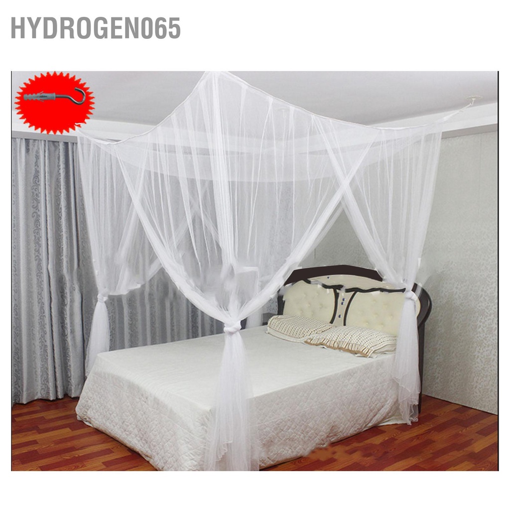 Hydrogen065 Tán giường vuông Polyester Bảo vệ hiệu quả 4 góc bền cho nhà trắng