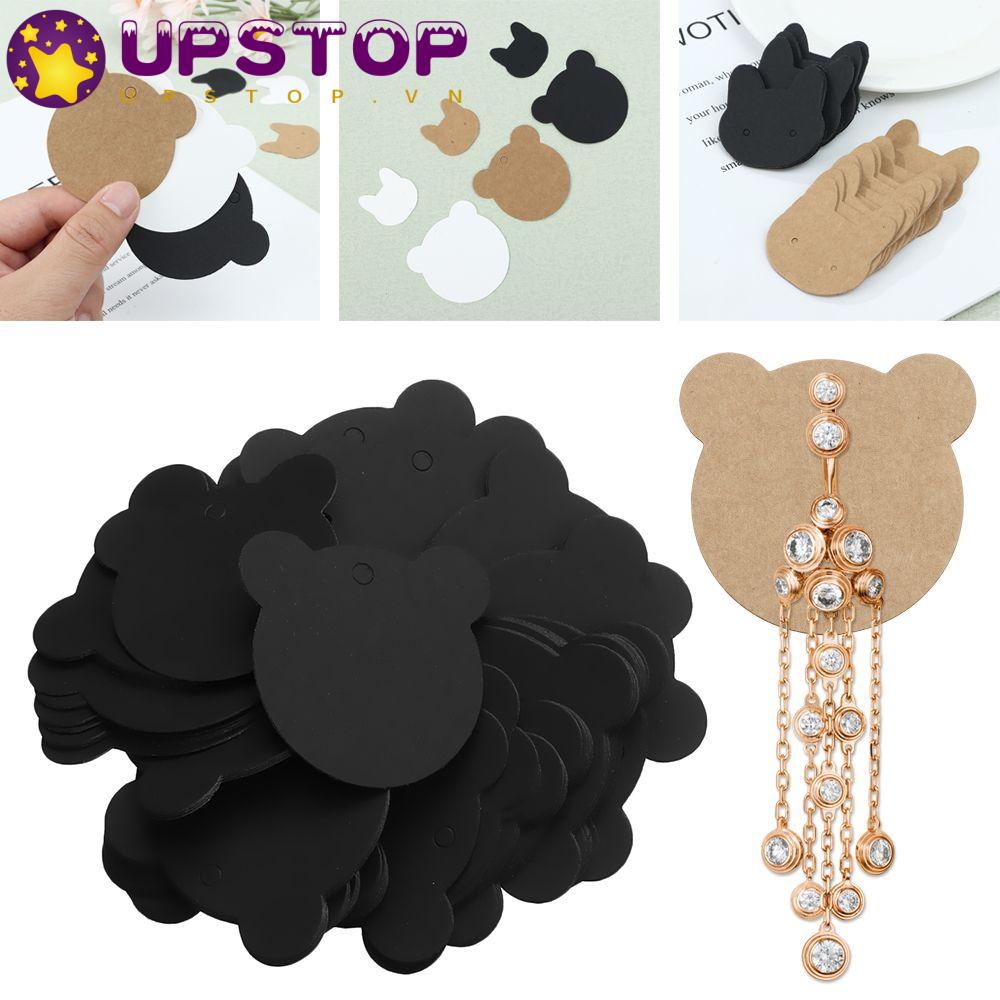 Set 100 Thẻ Giấy Kraft Hoạt Hình Xinh Xắn Dùng Để Treo Bông Tai