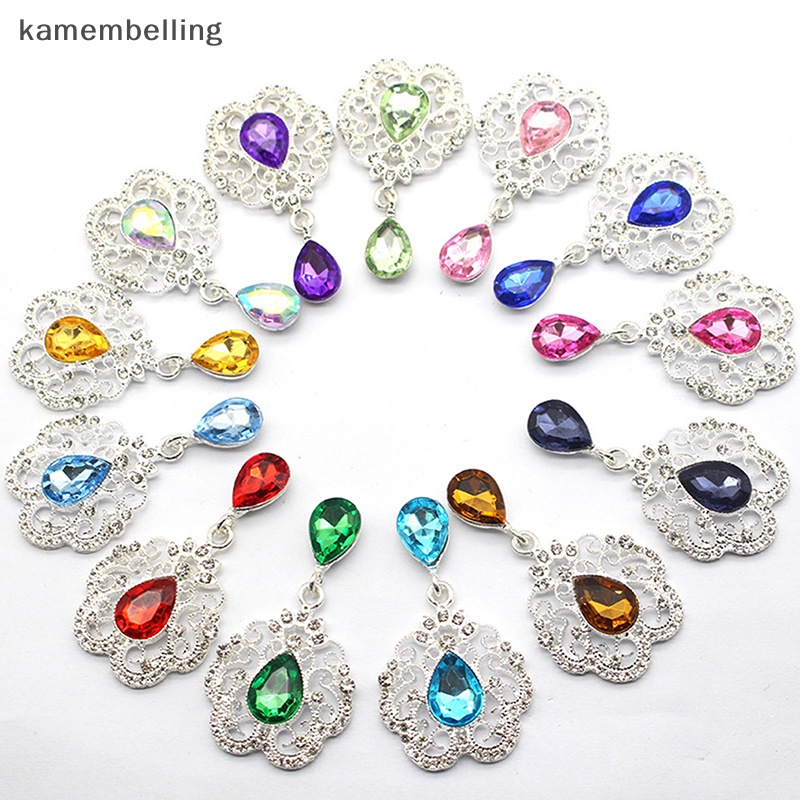 Mặt Dây Chuyền Hình Giọt Nước Bằng Hợp Kim Đính Đá Nhiều Màu Sắc Trang Trí Tóc