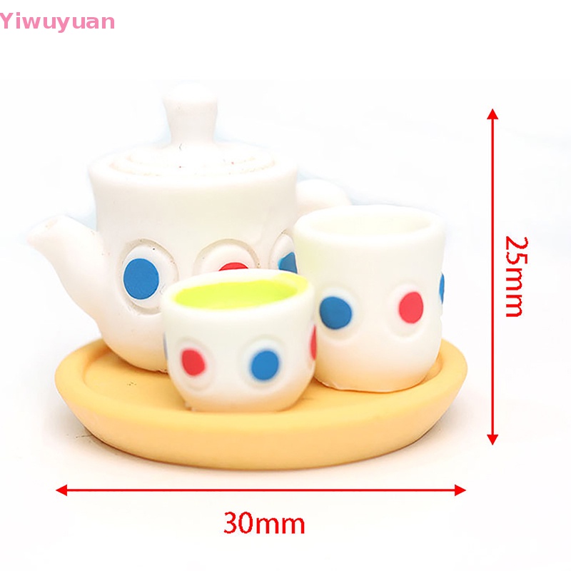 Bộ Ly Trà Đồ Chơi Ba Món Bằng Nhựa Resin DIY Trang Trí Nhà Búp Bê 1: 12 Mới