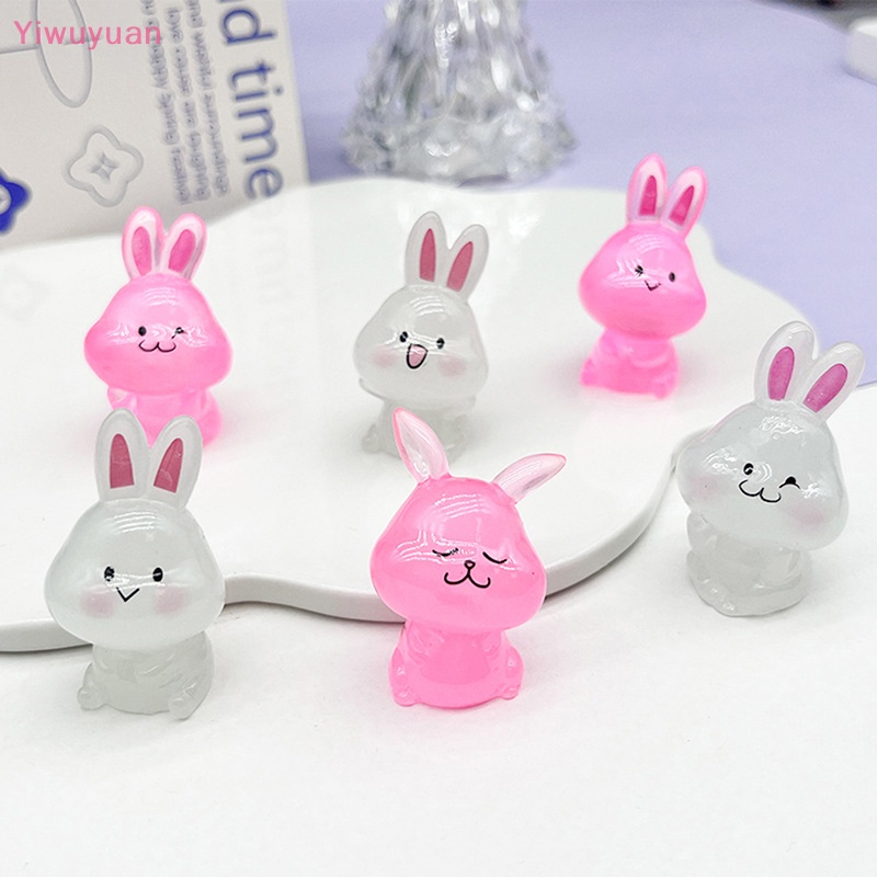 Mô Hình Chú Thỏ Nhỏ Bằng Nhựa Phát Quang DIY Dễ Thương Trang Trí Nhà Búp Bê