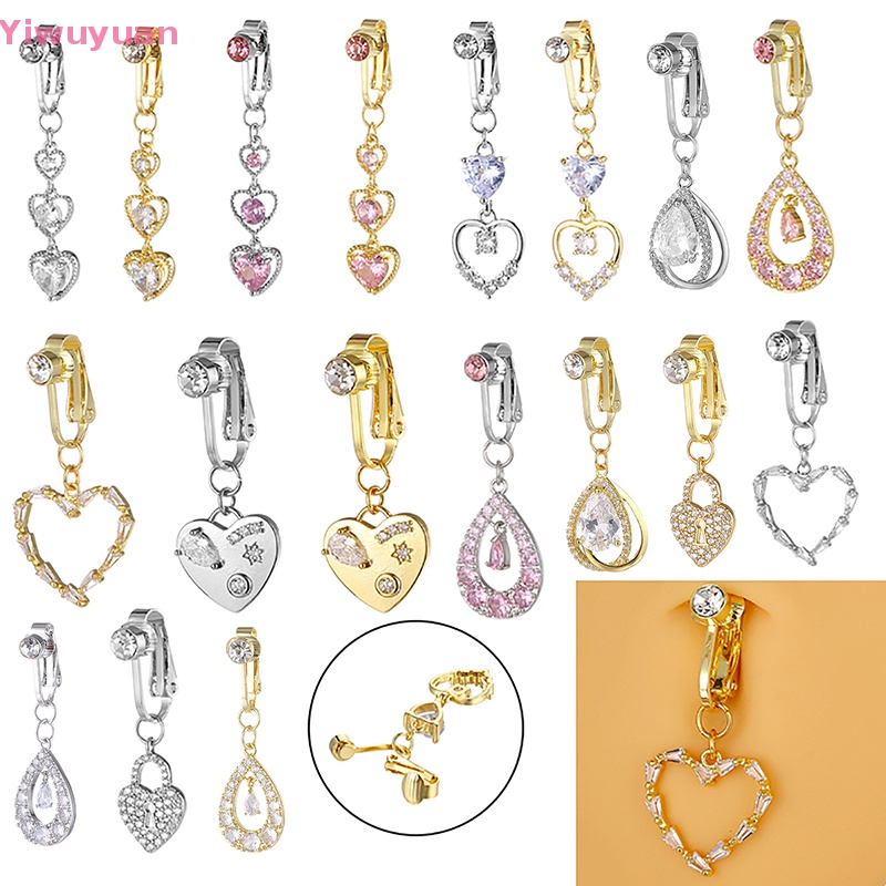 Khuyên Rốn Đính Đá Hình Trái Tim Thời Trang Mới Cho Nữ