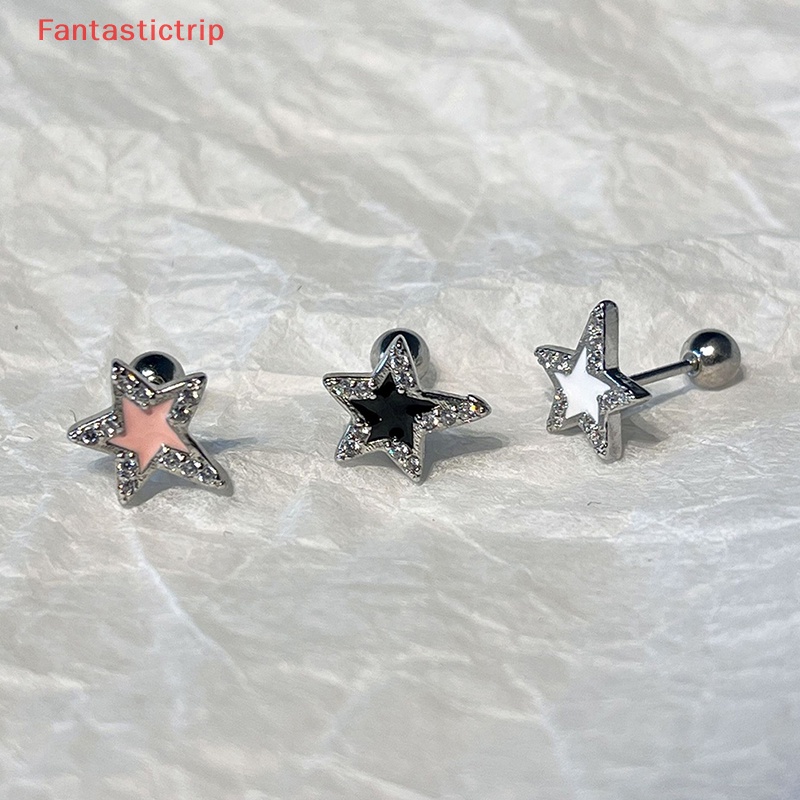 1 Đôi Bông Tai Đính Đá Zircon Hình Ngôi Sao Thời Trang Dành Cho Nữ