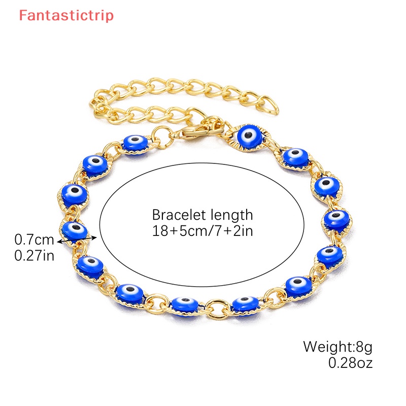 Vòng Đeo Tay Chuỗi Hạt Màu Vàng Hình Mắt Quỷ May Mắn Phong Cách Bohemian Thời Trang Mùa Hè Mới