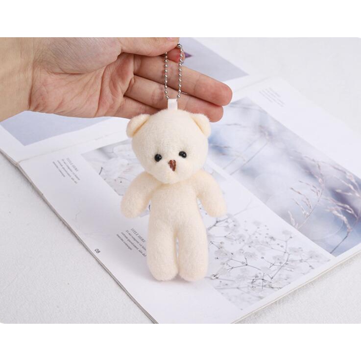 1 Móc Khóa Gấu Teddy Nhồi Bông Mini Mềm Mại Đáng Yêu
