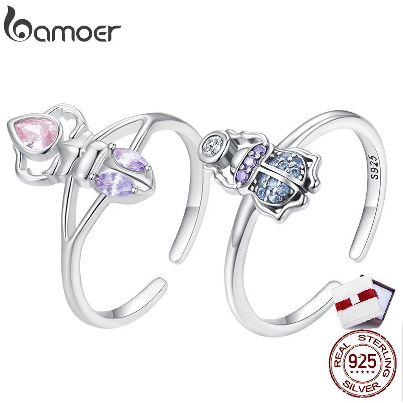 Nhẫn Hở Bamoer Bạc 925 HìNh Tê Giác ThờI Trang Cho Nữ
