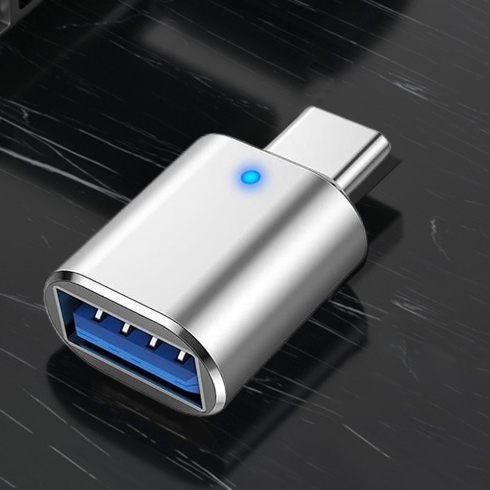 Bộ Chuyển Đổi Sạc Nhanh Type-C Sang USB OTG 3A Có Đèn LED Báo Hiệu