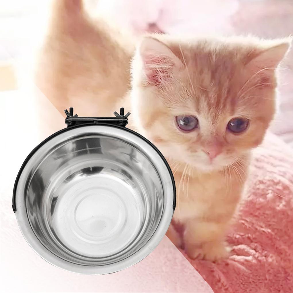 Tô Đựng Thức Ăn / Nước Uống Bằng Inox 17cm Có Thể Tháo Rời Tiện Dụng Cho Thú Cưng